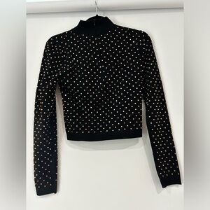 New, never worn Michael Kora studded mock neck sweater